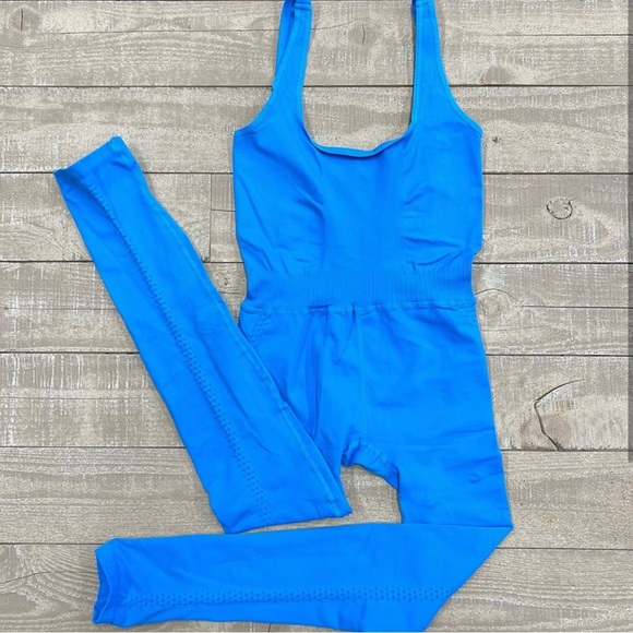 FREE PEOPLE FPMOVEMENT GOOD KARMA ONSIE Blue River XS/S NEW!! CRISS CROSS BACK - Picture 3 of 8